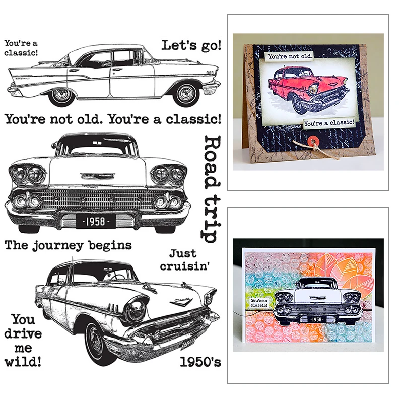 Новинка 2021 прозрачные штампы в стиле ретро с рисунком автомобиля для творчества
