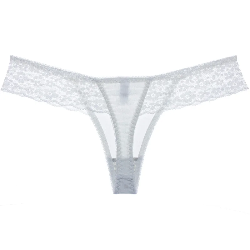 

Women's 3-piece white sexy lace-trimmed cotton seamless thong women's plus size fat sports yoga women's panties