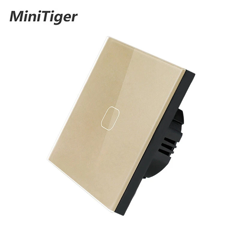 MiniTiger EU/UK standard Touch Switch White Crystal Glass Panel 1 Gang Way Light Wall Only Function | Обустройство дома