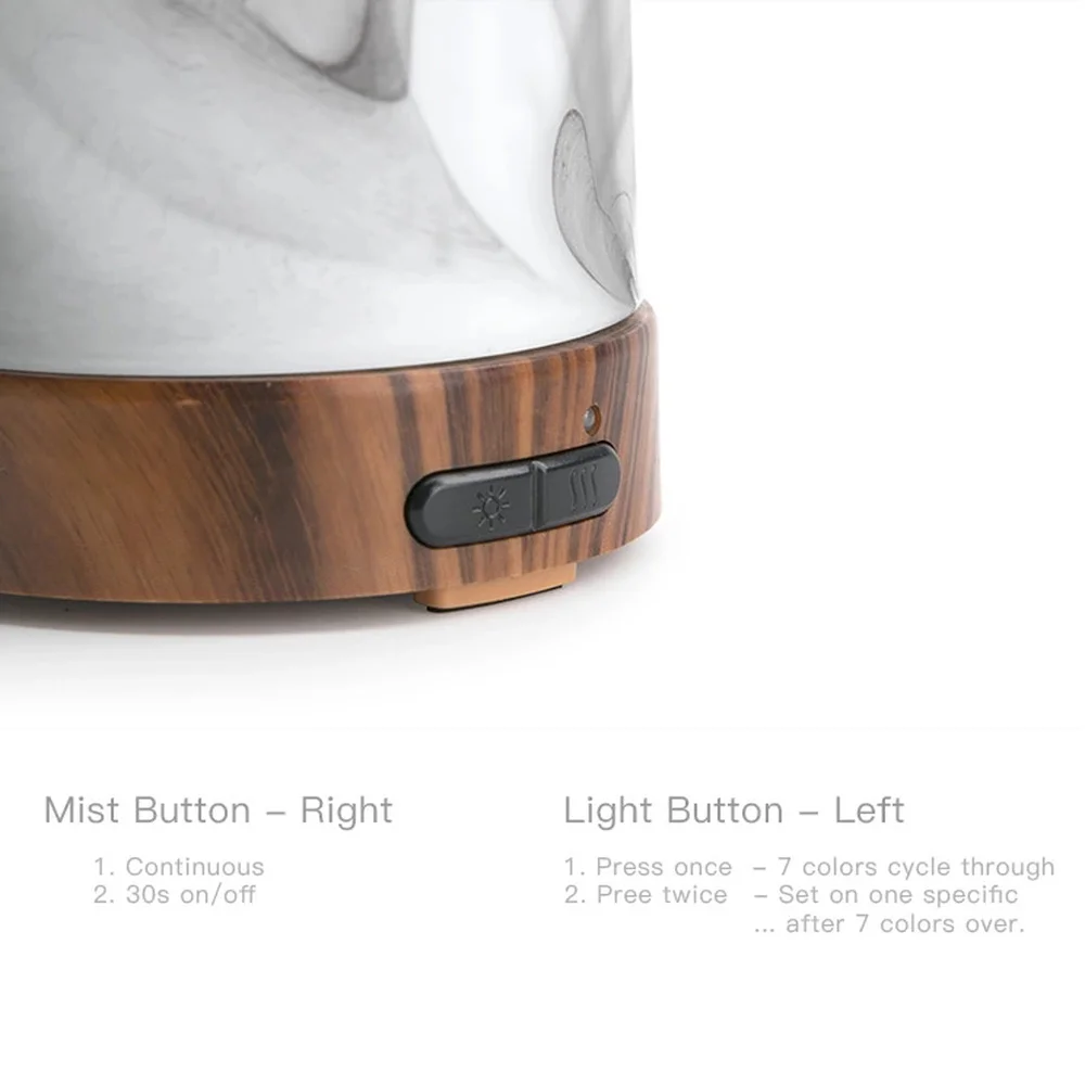 Арома диффузор эфирного масла мраморная отделка 100 мл емкость Ультразвуковой