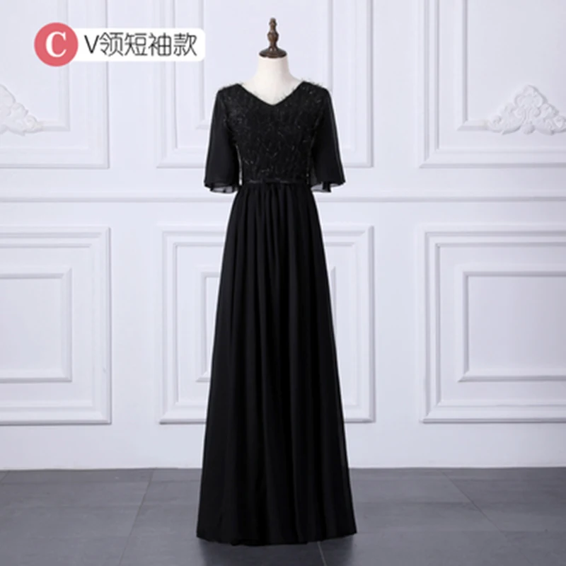 Vestido Azul Марино Свадебная вечеринка элегантное длинное шифоновое розовое и черное