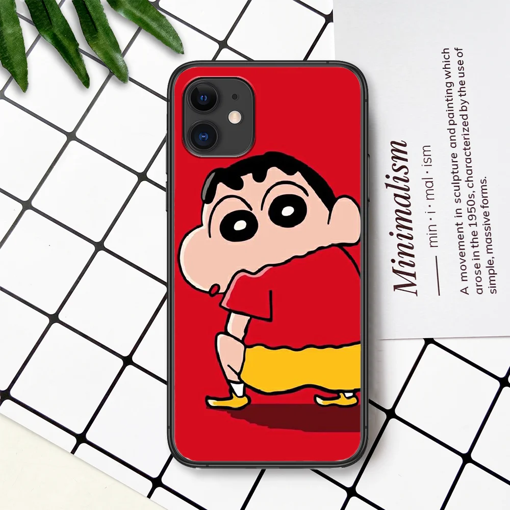 

Cartoon Cute Crayon Shin-chan Phone Case For IPhone 4 4s 5 5S SE 5C 6 6S 7 8 Plus X XS XR 11 12 Mini Pro Max 2020 black Shell 3D