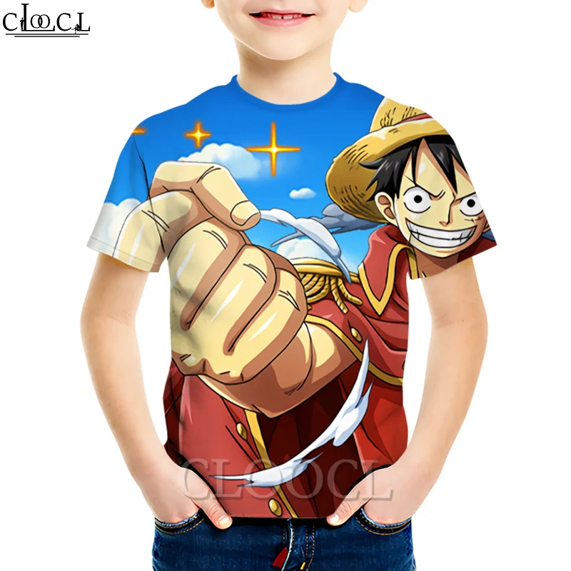 CLOOCL One Piece Monkey D Luffy японское аниме Рисунок мальчика симпатичная футболка 3D печать