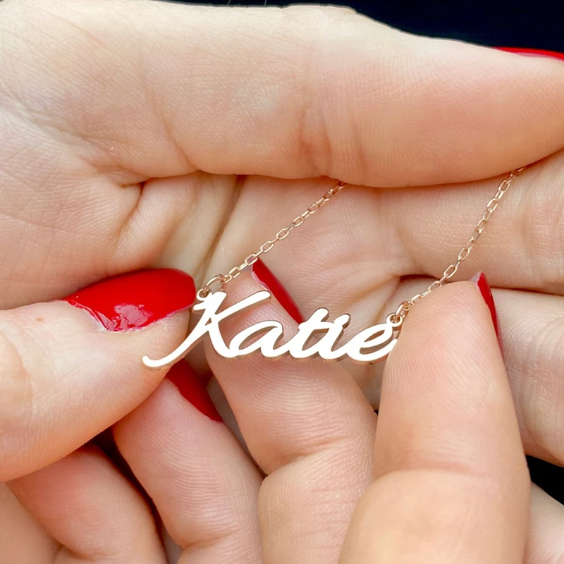 Модное ожерелье с именем на заказ из нержавеющей стали персонализированное