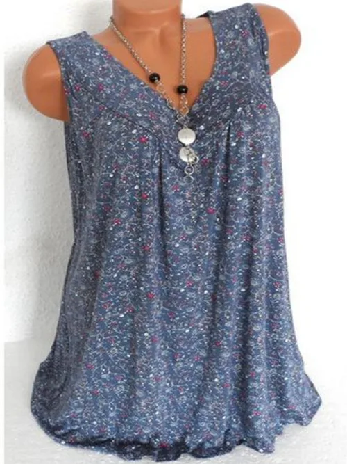 Большие размеры женские майки без рукавов Свободные повседневные Цветочные Топы летние цветочные топы