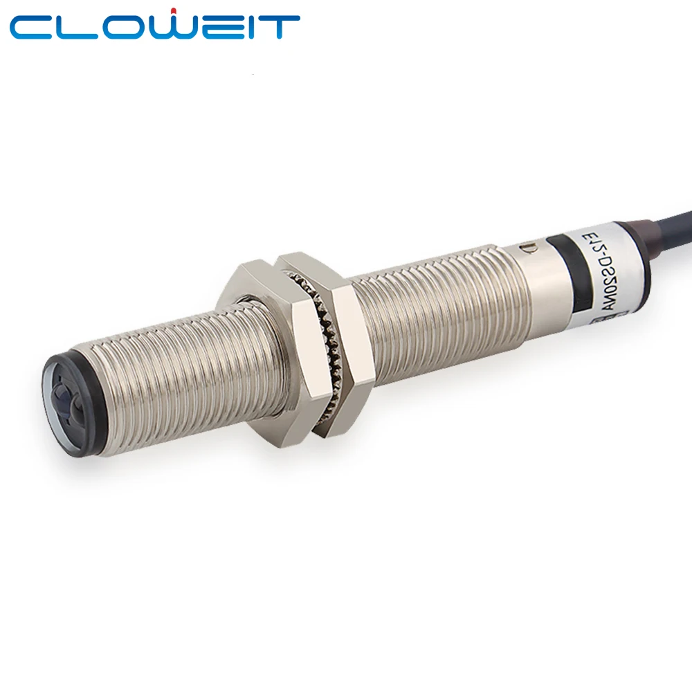 

Cloweit M12 Diffused Photo Electric Sensor IP65 20cm Long Distance 24v NPN PNP Optical Infrared Switches