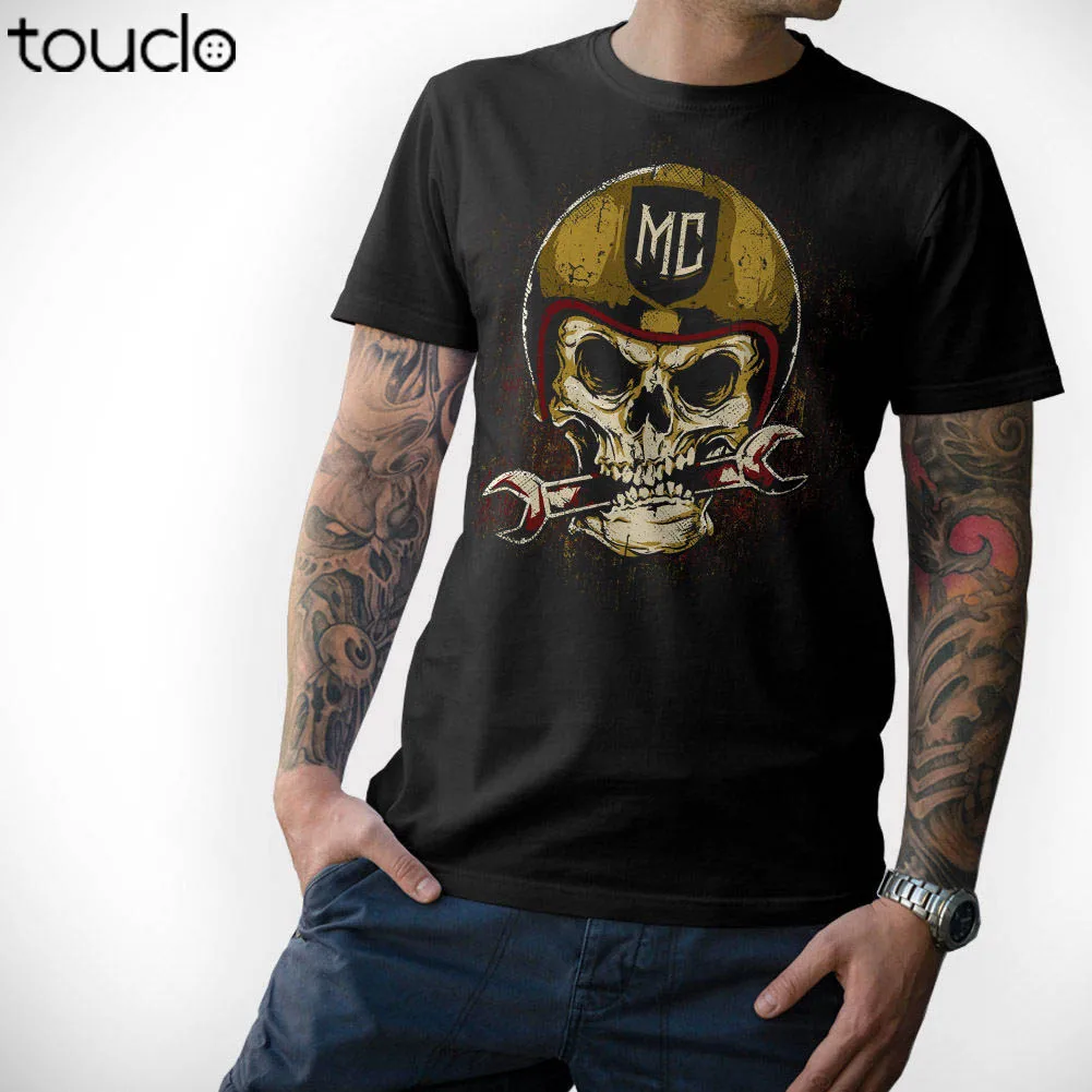 

Модные крутые повседневные футболки, Байкерская футболка с черепом, мотоциклетная футболка Totenkopf MC S M L XL XXL 3XL 4XL 5XL, летняя футболка