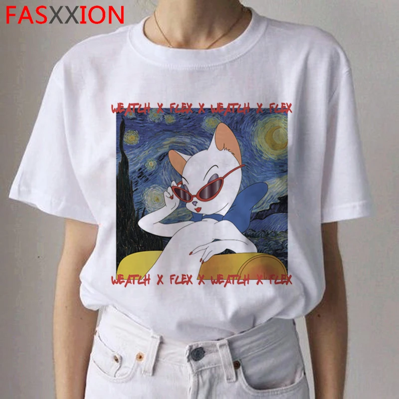 Van Gogh Van Goghing Van Gone футболки HARAJUKU женские Рисование маслом Ullzang футболка Веселая 90s футболки модные футболки женские - Цвет: 9336