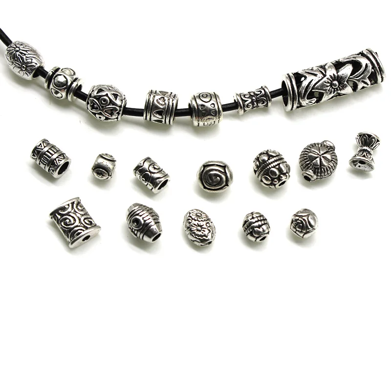 

20pcs/lot Vintage Tibetan Silver Loose Metal Beads Bracelet Making Designer Decoration Craft Spacer Beads DIY Jewelry Making