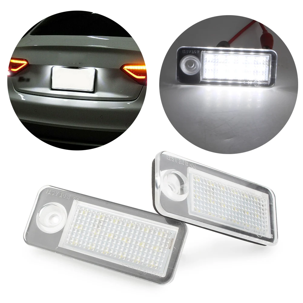 Super Bright Car LED Number License Plate Light For 1998 1999 2000 2001 2002 2003 2004 2005 Audi A6 C5 / 4B Avant / Wagon