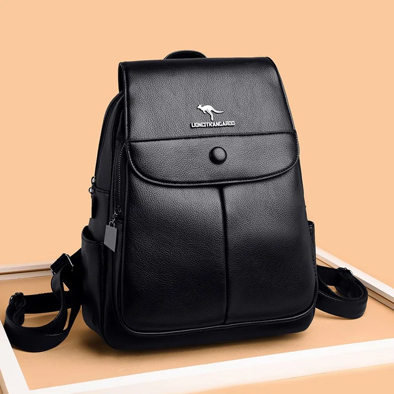 

Backpacks for Women 2021 New Fashion Leather Versatile Simple Large-capacity Shoulder Portable Multifunctional Travel School Bag