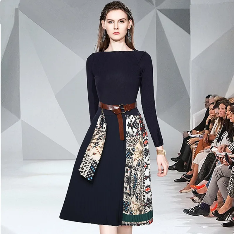 Женское винтажное вязаное платье свитер длинное облегающее плиссированное с