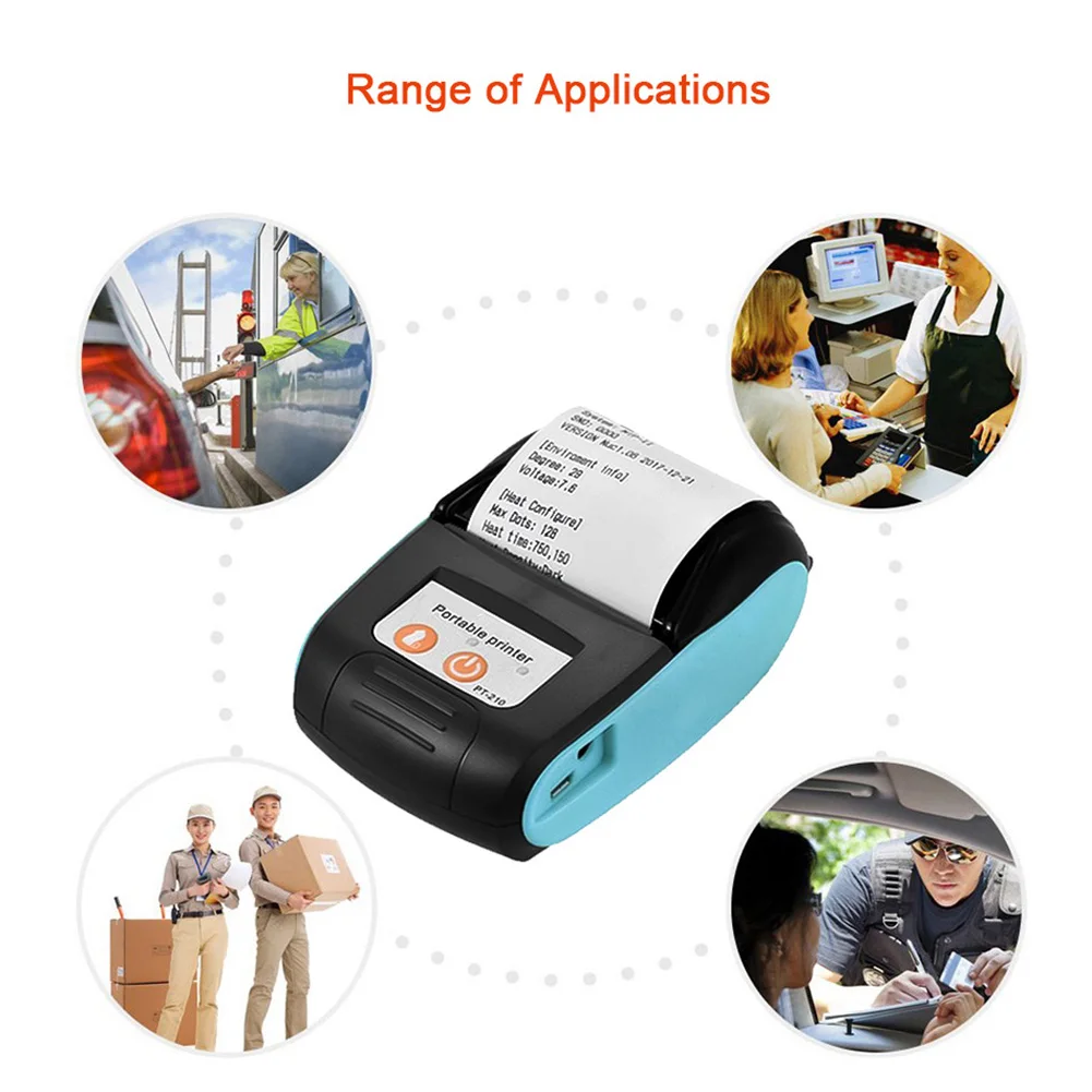 

Mini 58mm Bluetooth Wireless Thermal Receipt Printer for Smartphones Bill Machine Shop Printer for Android iOS Windows for Home