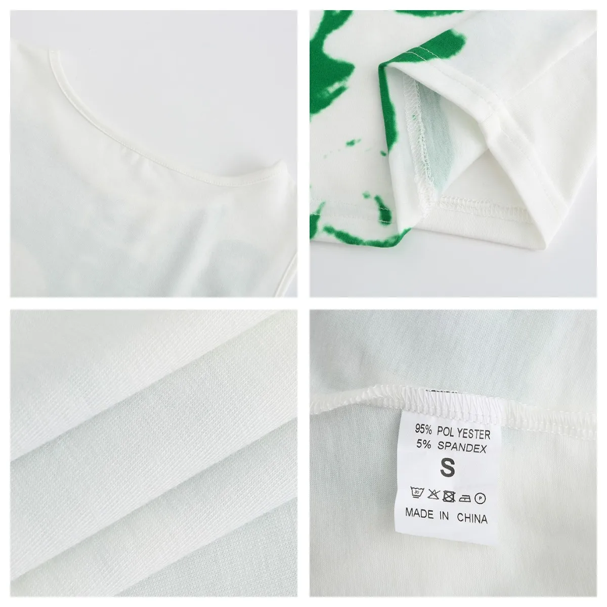 

Duena Sleeveless White Top Portrait Graphic Y2K Fashion Streetwear Summer Clothes Women Tie Dye Green Print Tank Crop Tops