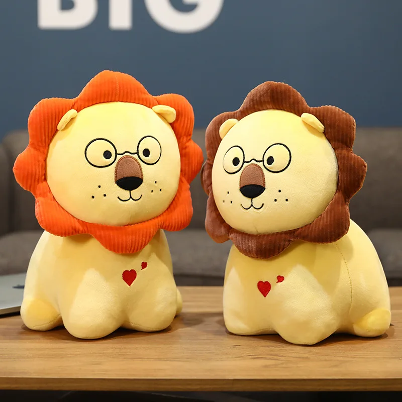 

Cute Cartoon Creative Spectacled Lion Plush Toy Doll Home Decorate Ornament Child Kawaii Toy Girlfriend Birthday Companion Gift