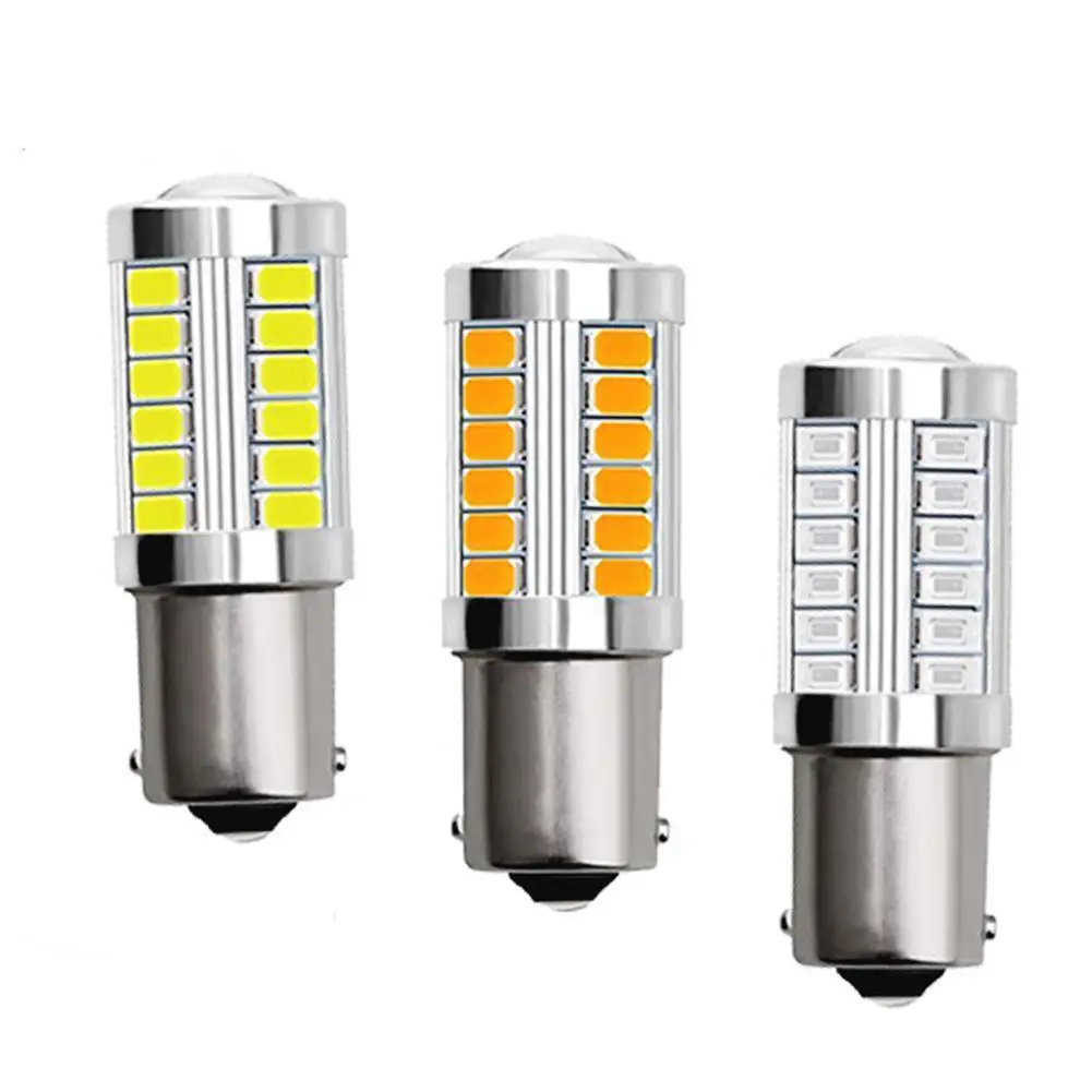 

1PCS LED Car Rear Direction Indicator Lamp Auto Front Turn Signals Light Amber Yellow 1157 33SMD Brake Light Auto Parts