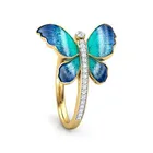 Milangirl, великолепное дизайнерское кольцо с бабочкой, кольцо с эмалью и кристаллами, обручальные кольца, свадебные кольца для женщин