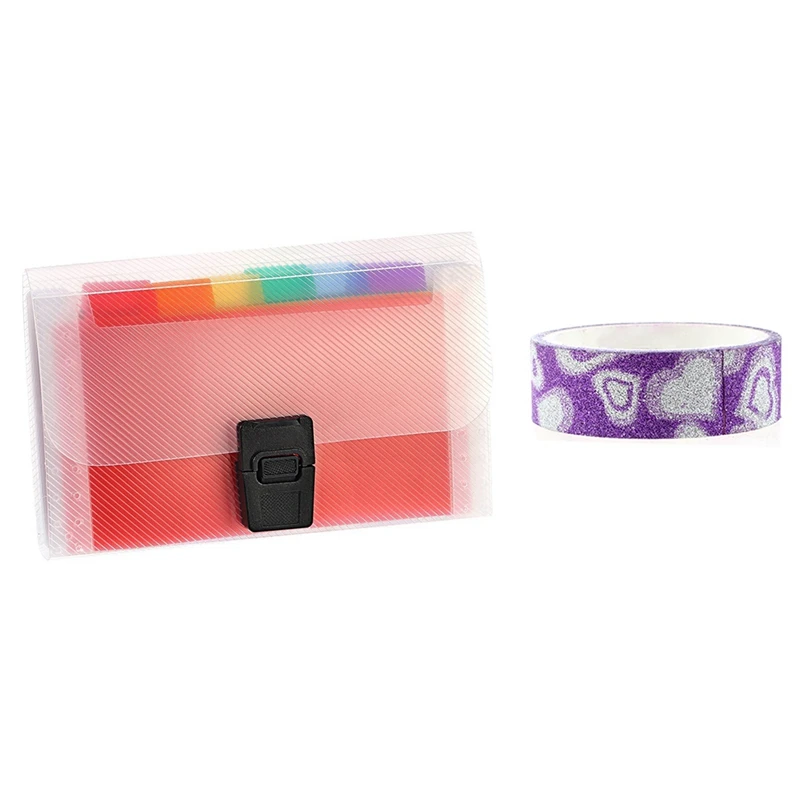 10 шт. самоклеящиеся фотообои и 4 упаковки мини файл для документов A6 радужная