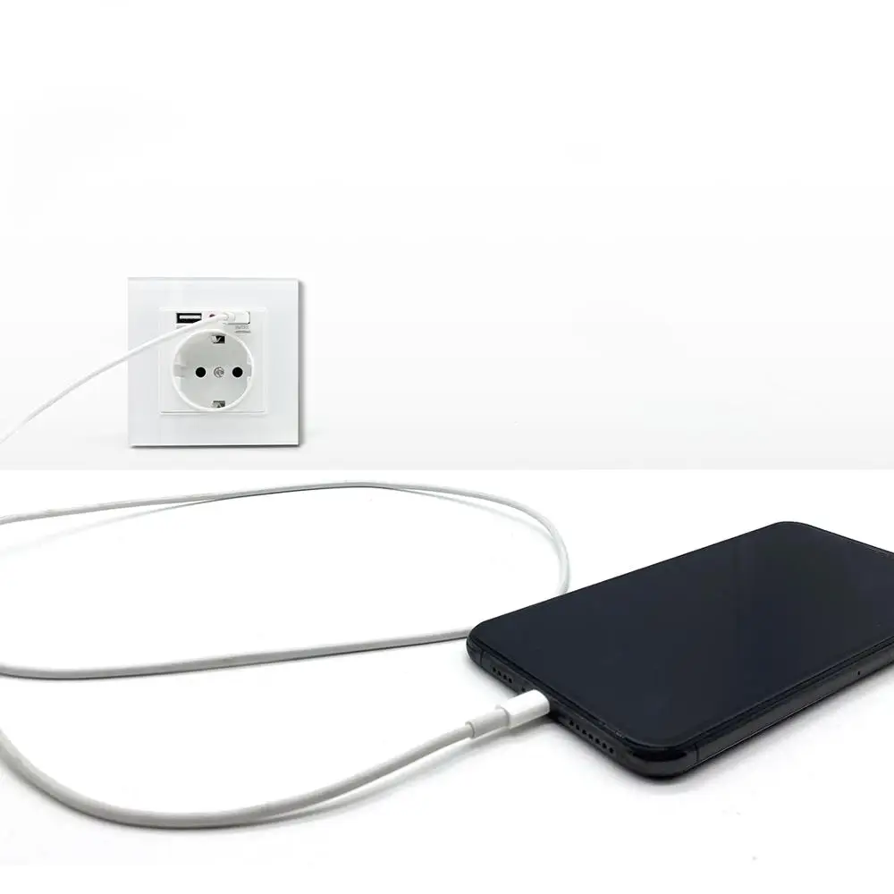 Настенная розетка стандарта ЕС BSEED с двойной USB настенной декоративной розеткой