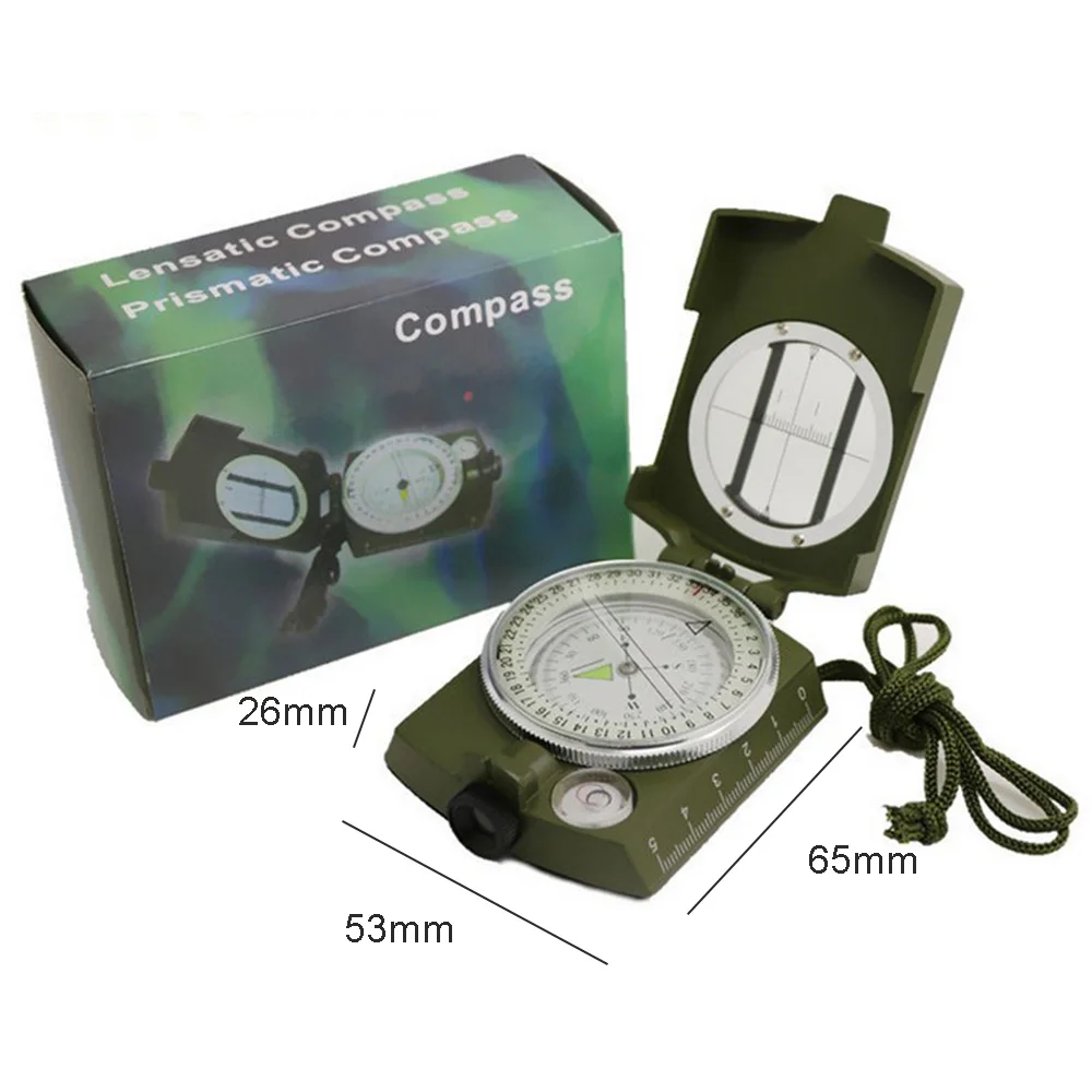 

K4580 Lensatic Compass High-Precision Military American Style Multifunctional Prismatic Compass Night For Outdoor Camping Hiking