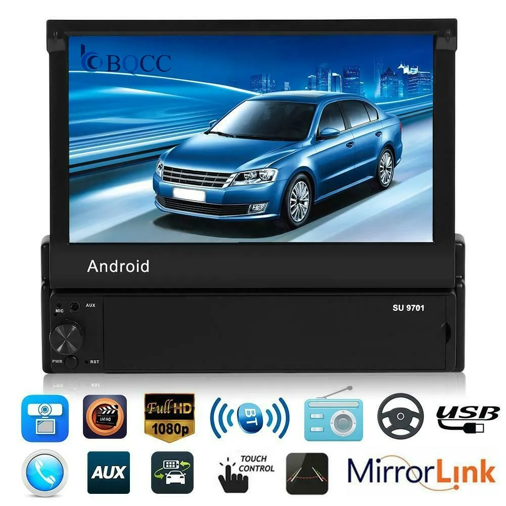 Автомагнитола 7 дюймов Android 1 Din GPS-навигация Wi-Fi Bluetooth FM-радио MP3 MP5 плеер USB AUX