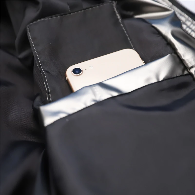 2020 теплая Толстая Серебристая черная блестящая пузырьковая куртка зимнее пальто