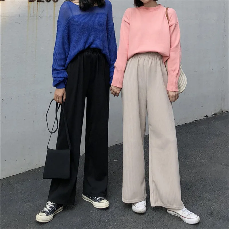 Женские свободные трикотажные брюки мягкие удобные кашемировые бежевые с