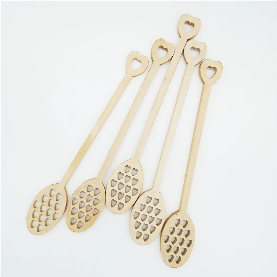 50 pcs Hollow Out Wooden Wood Honey Dipper Sticks, Honey spoon, Server for Honey Jar Dispense Drizzle Honey, Wedding Party Favor