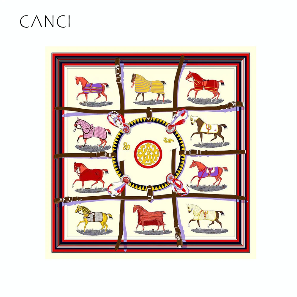 

2021 Women Square Neck Hair Scarves 100%Silk Scarf Foulard Shawls And Wraps Bandana Headband Poncho Hijab 53*53cm шарф For Girls