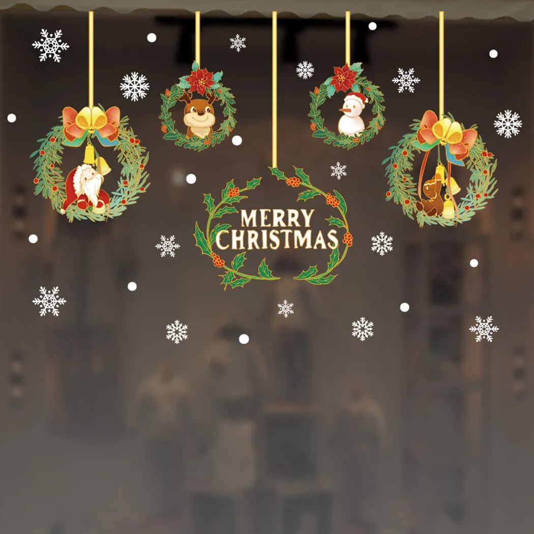 

Merry Christmas Wall Stickers Christmas Decor For Home Wall Glass Stickers New Year Home Decals Xmas Party Decoration Mural