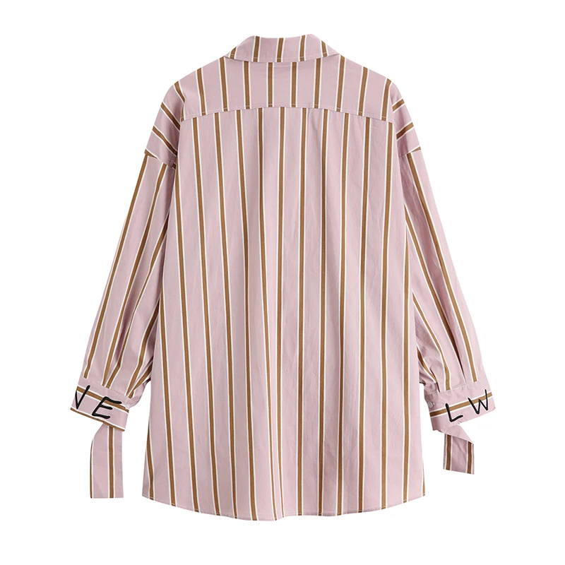 

Fashion Blouses Women Streetwear Korean Trendy Casual Oversize Striped Shirts 2021 Summer New Temperament Single-Breasted Blusas