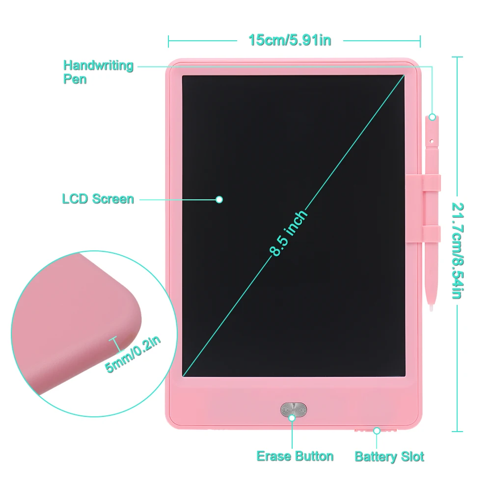 Портативный планшет для письма с ЖК экраном 8 5 дюйма электронная доска рисования