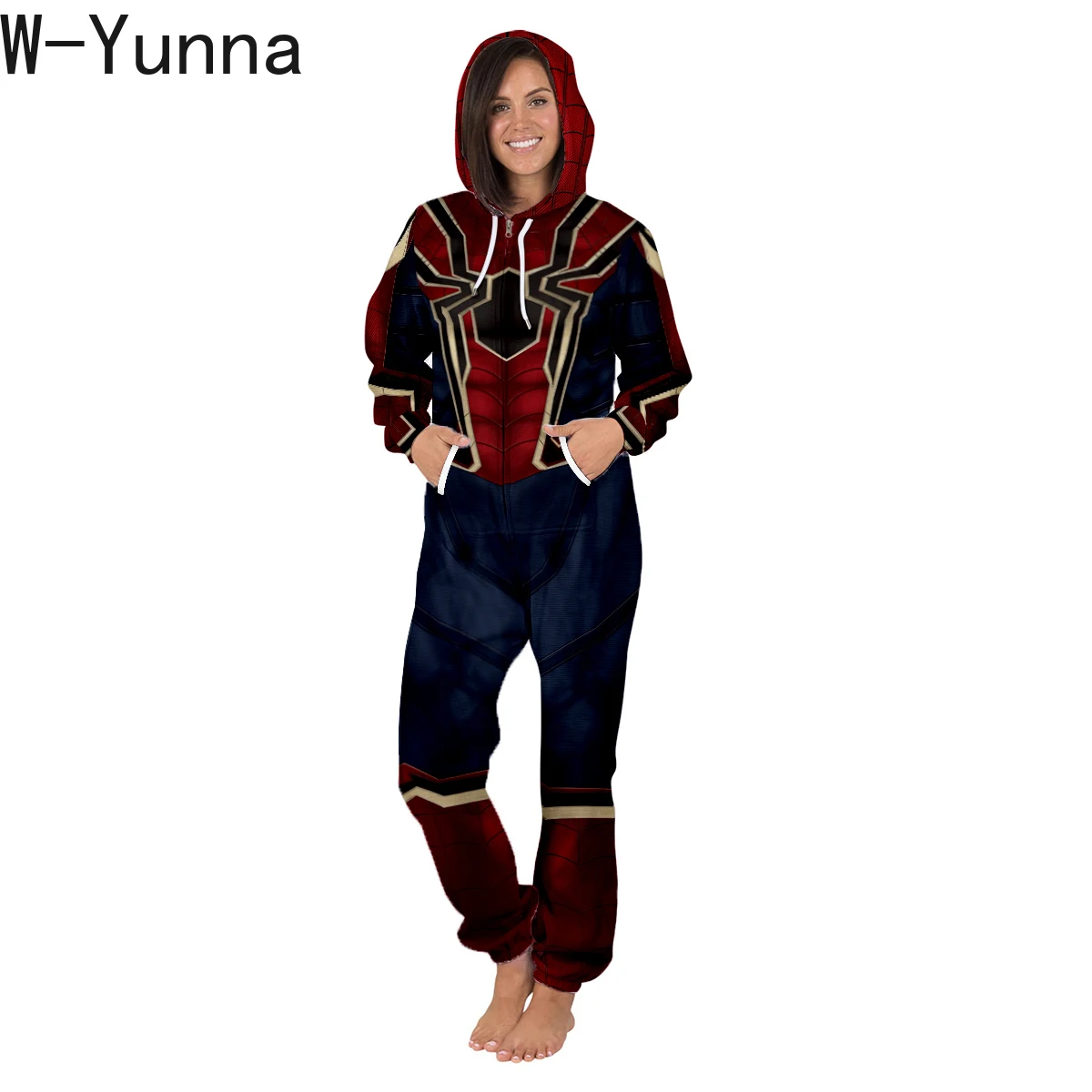 Зимняя одежда для сна с Капюшоном W Yunna Kigurumi Свободное длинное Открытое платье на