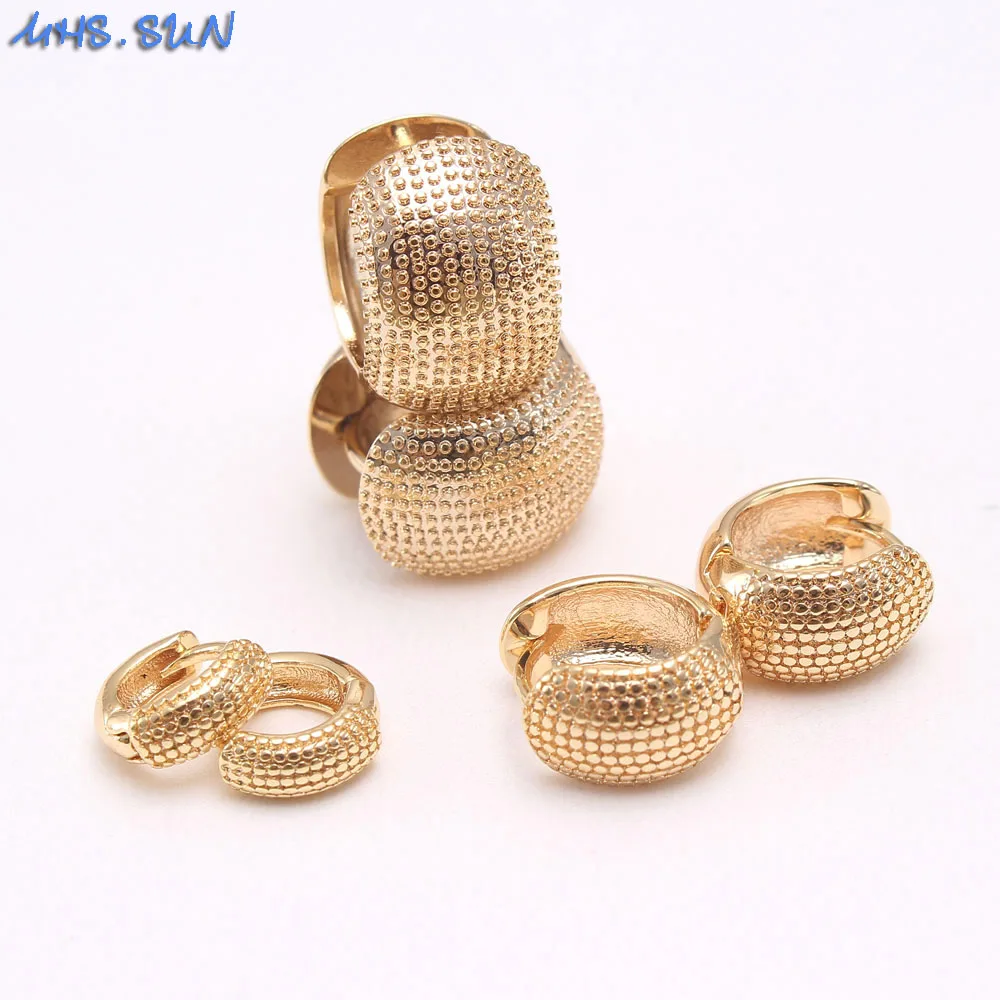 Женские серьги кольца MHS.SUN круглые золотого цвета в южноамериканском стиле