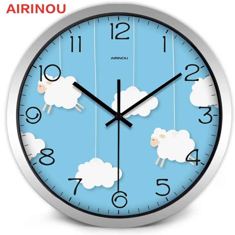Милые Мультяшные детские часы для спальни кабинета стеклянные часы|Настенные