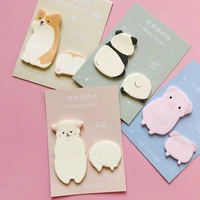 1x kawaii panda puppy alpaca memo pad sticky notes school supply stationery