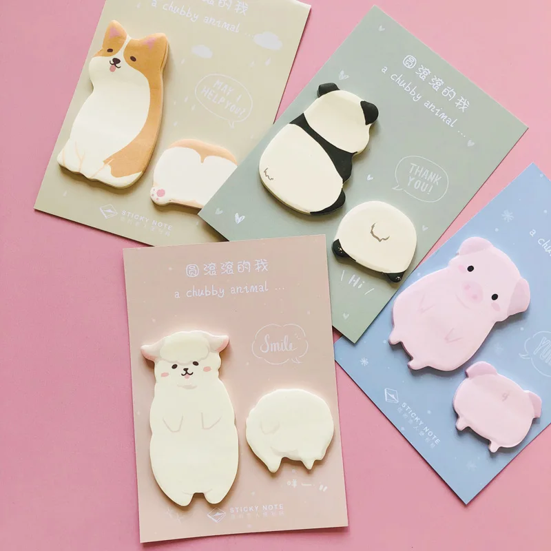 1X Kawaii Panda щенок Альпака блокнот для записей клейкие заметки школьные