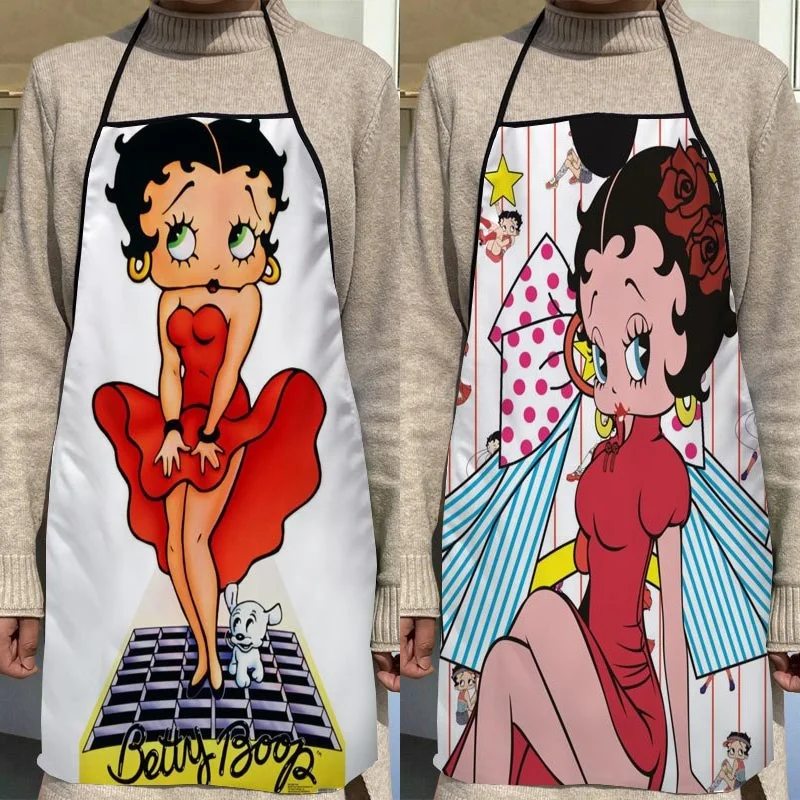 Фартук с узором Бетти боп домашние фартуки для кофейни уборки антигрязные