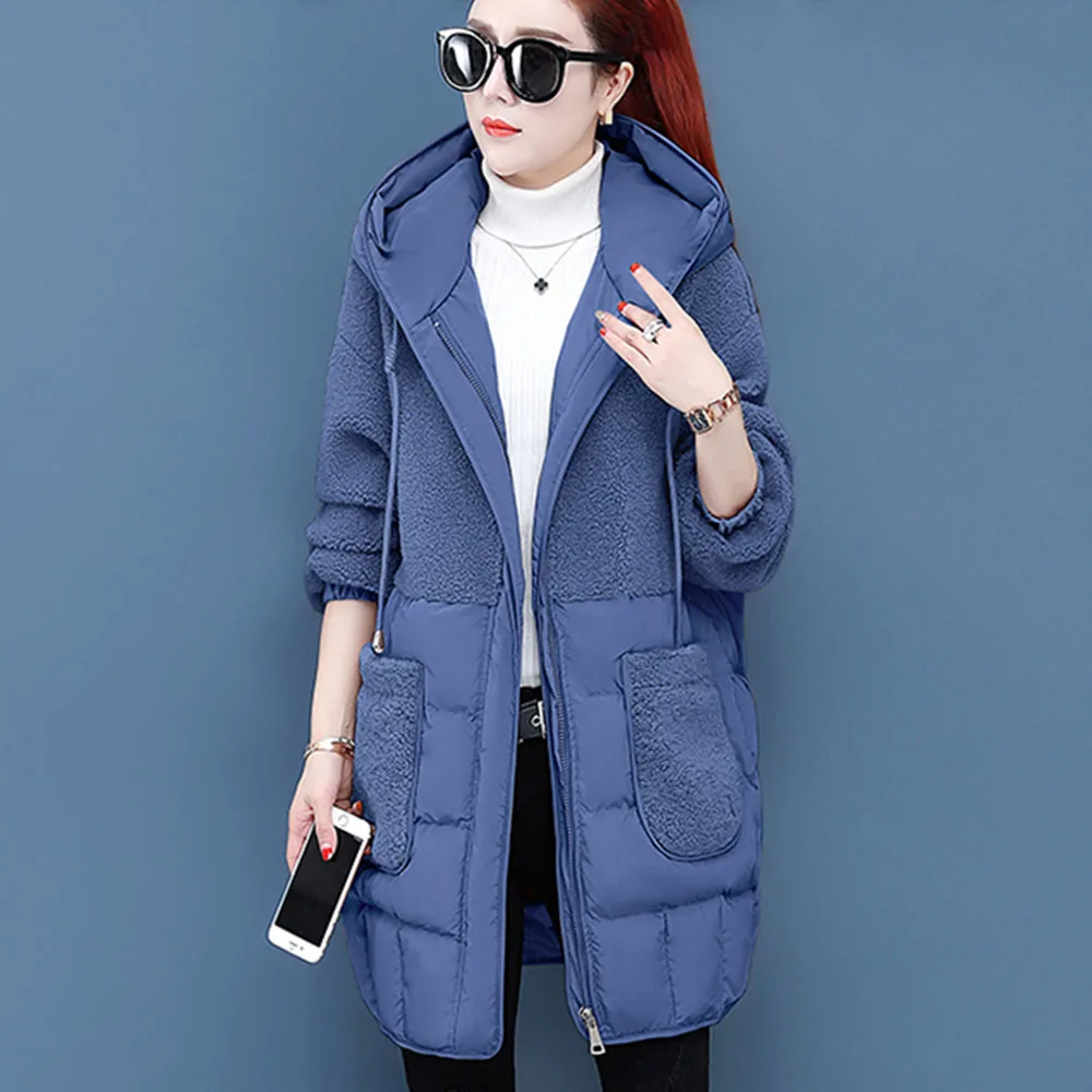 Женский Двусторонний пуховик cnjessie длинная теплая парка с высоким воротником на