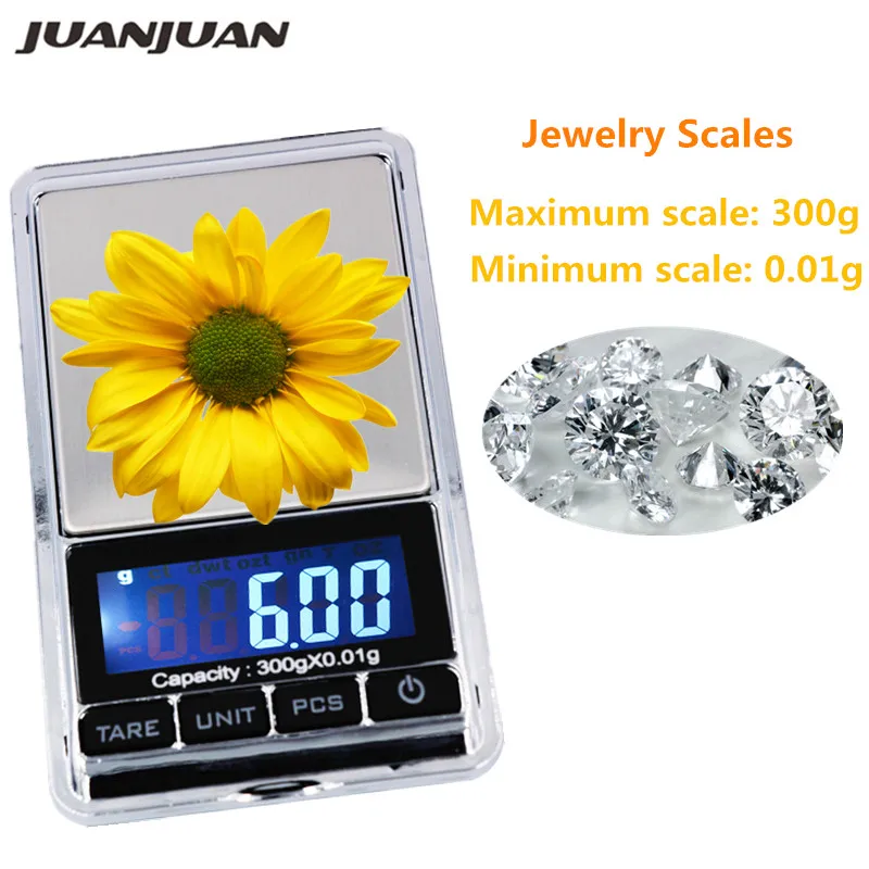 

300 г x 0,01 г мини карманные весы устойчивые цифровые ювелирные весы грамм ЖК-дисплей с подсветкой 40% скидка