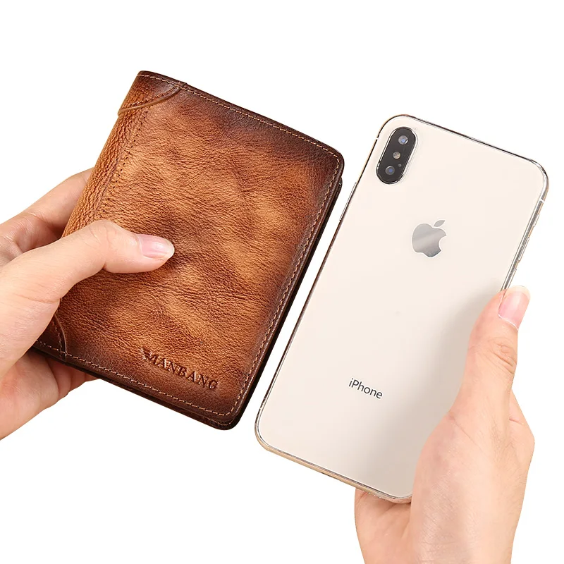 manbang 2021 hot genuine cowhide leather men wallet short coin purse small vintage wallets brand high quality designer free global shipping