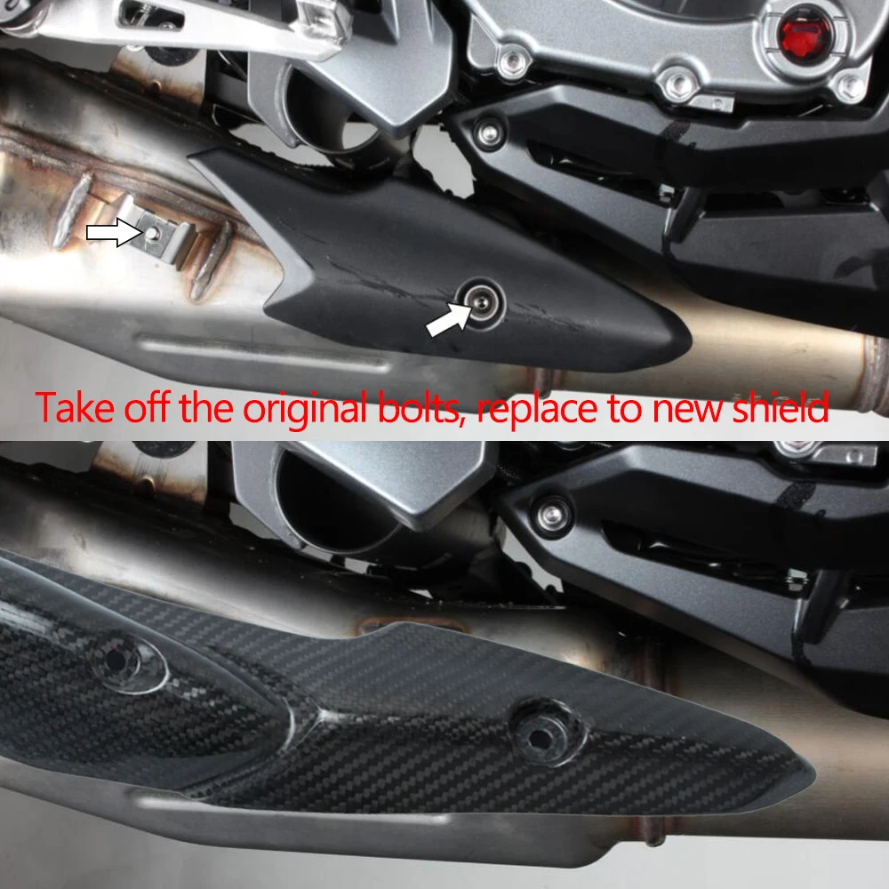 

For Kawasaki Z900 2017-2020 Motorcycle Exhaust System Middle Link Pipe Carbon Fiber Heat Shield Cover Guard Anti-Scalding Shell