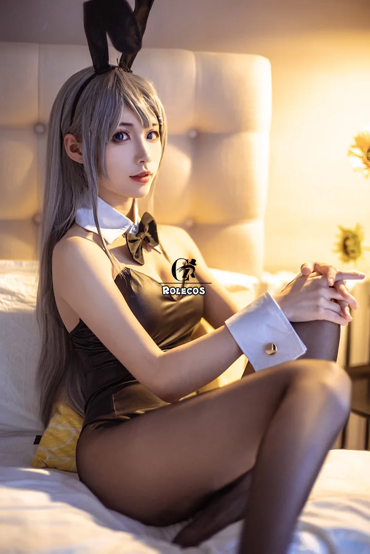 

Mai Cosplay Costume Halloween Women Black Sexy Jumpsuit Rascal Does Not Dream of Bunny Girl Senpai Cos dropshipping
