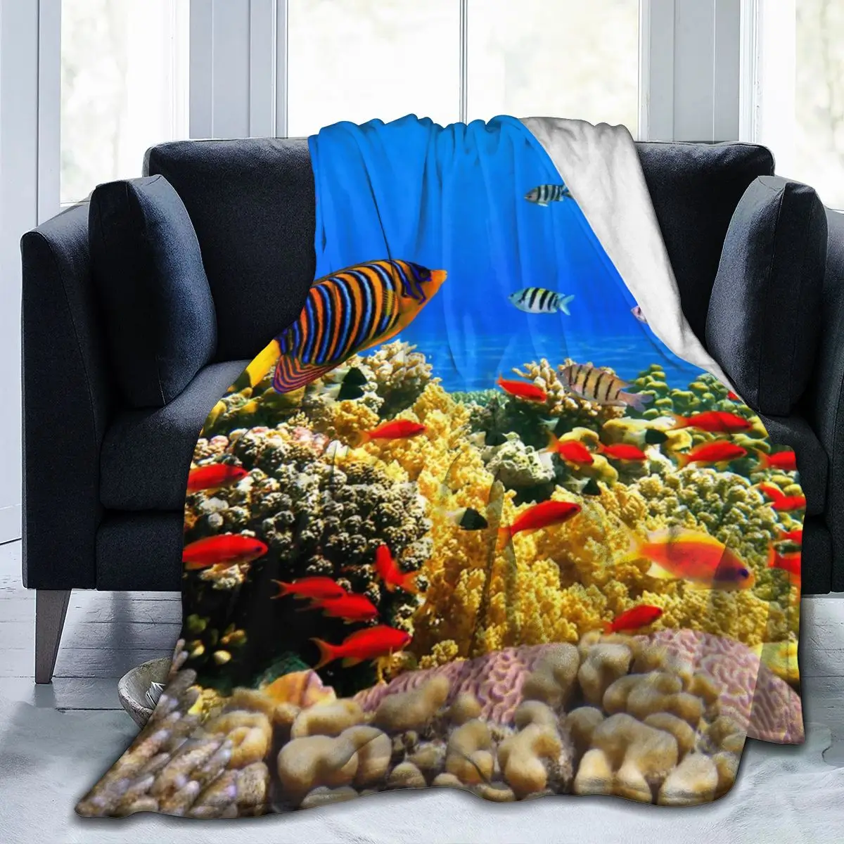 

Cute 3D PrintingFish Flannel Blanket Sheet Bedding Soft Blanket Bed Cover Home Textile Decoration