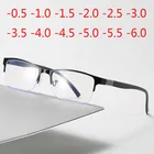 Очки для близорукости для мужчин и женщин, металлическая оправа, защита от сисветильник, с диоптриями-0,5 -6,0