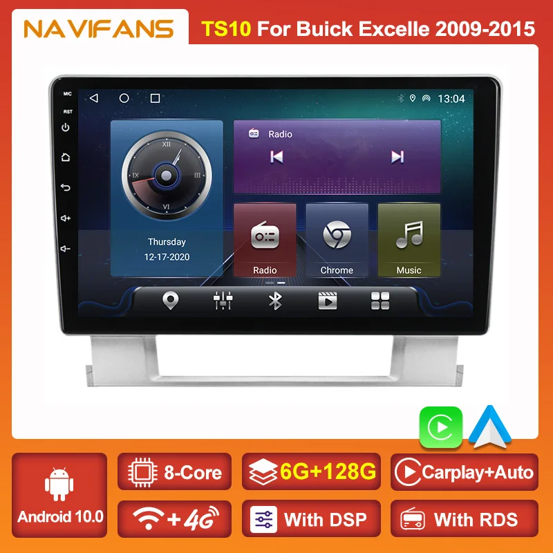 Автомагнитола 2DIN 6 ГБ + 128 Гб Android 11 видеоплеер для Buick Excelle 2 2009-2015 Opel Astra J 2009-2017
