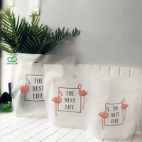 gruiter plastic packaging bags flamingo design dessert take out pouches gift shopping bag clothes bag food containers 50pcs 12c