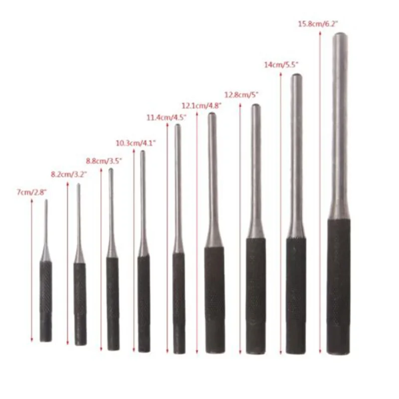 

9 Pieces Set Rolls Rolling Pin Punch Set Tool Kit For Removing Pin Professional Durable Steel Tool Parts