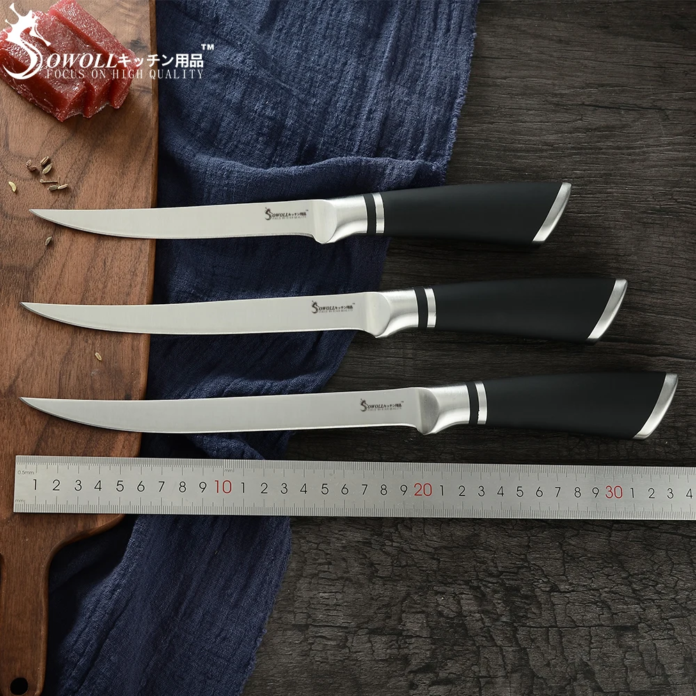 SOWOLL 8 дюймовые ножи для обвалки кухонный нож шеф повара из нержавеющей стали