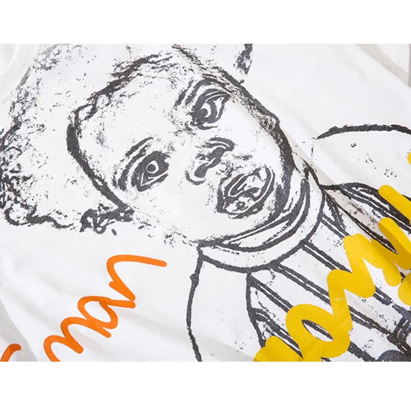 

Aolamegs T Shirt Men Funny Comics Boy Letter Graffiti Men's Tee Shirt Summer Oversized Hipster Hip Hop Style Fashion Streetwear